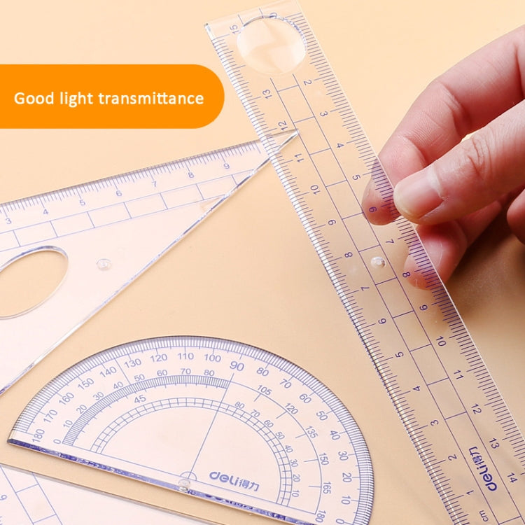 Deli  4-in-1 Ruler Set for Students Ruler Stationery Set, Model: 9597