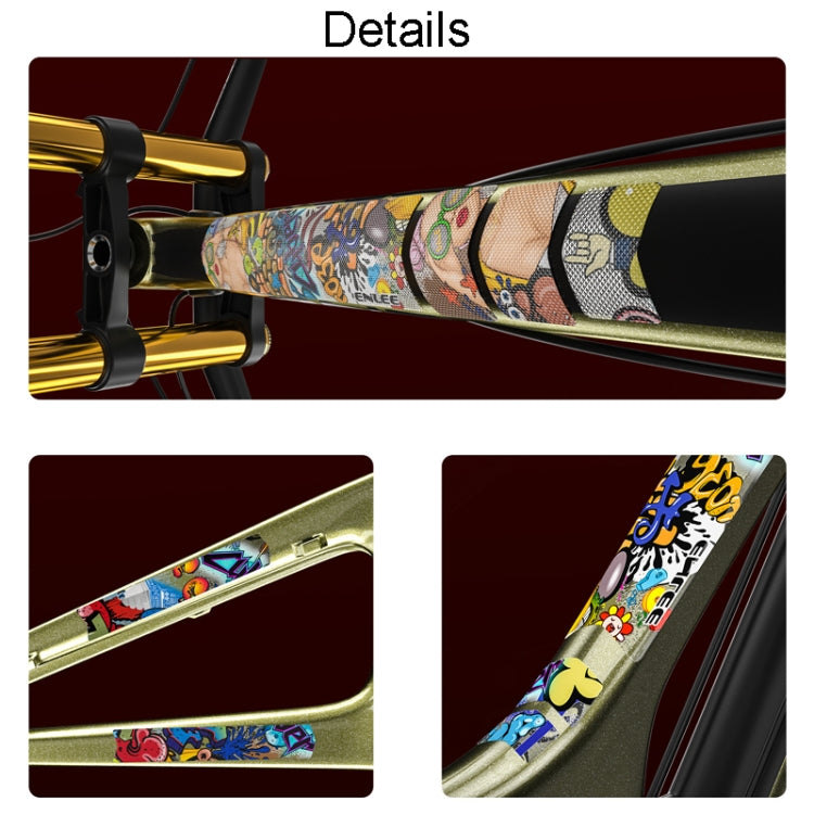 ENLEE 11pcs /Set Mountain Bike Frame Color Changing Anti-Scratch Sticker Waterproof Protective Film For Cycling Equipment, Model: Colorful Forest