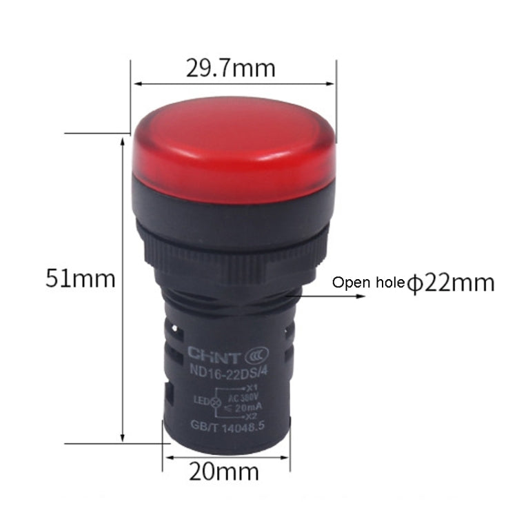 CHINT ND16-22DS LED Signal Light Power AD Indicator Lights, Model: 24V (Green)