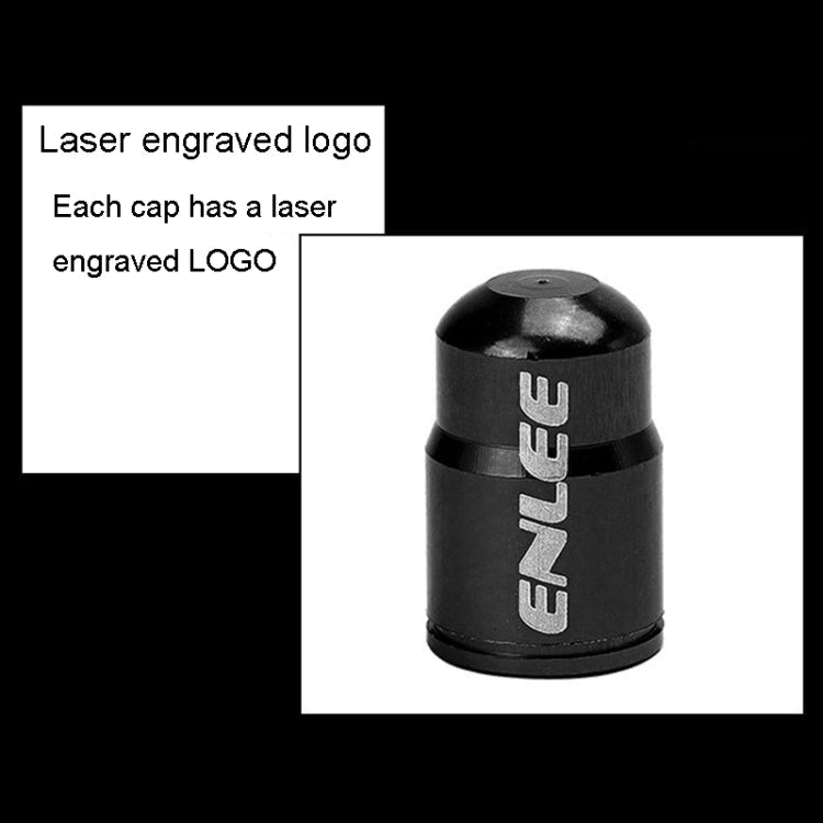 ENLEE E-FZ1004 2pcs /Set Bicycle French Valve Caps Aluminum Alloy Dust Cap For Tire Valve Caps(Black)