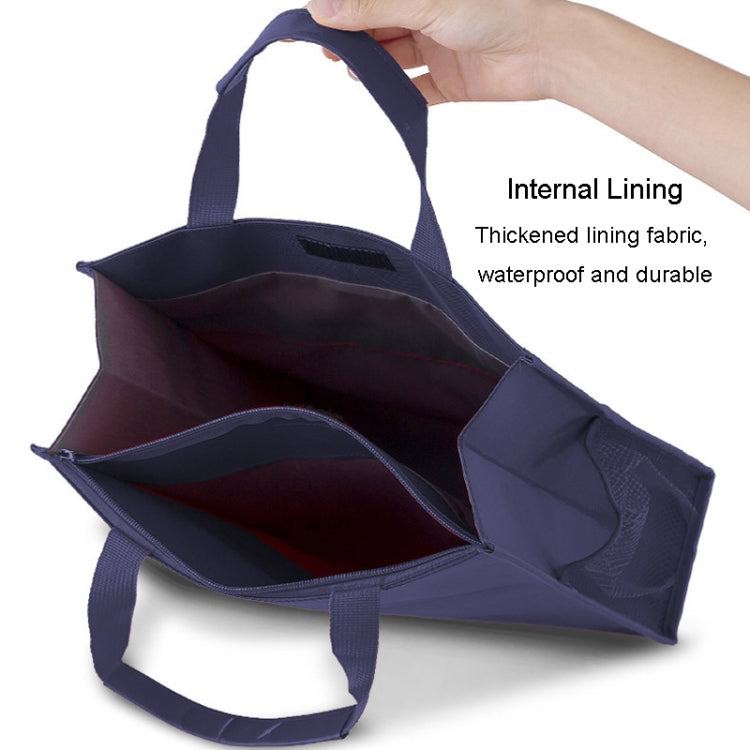 BeiDuoMei Portable File Bag A4 Waterproof Zipper Folder Can Put Water Cup Storage Bag(3 Layers Black)