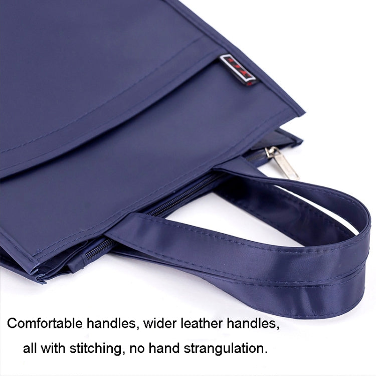 BeiDuoMei Portable File Bag A4 Waterproof Zipper Folder Can Put Water Cup Storage Bag(3 Layers Black)