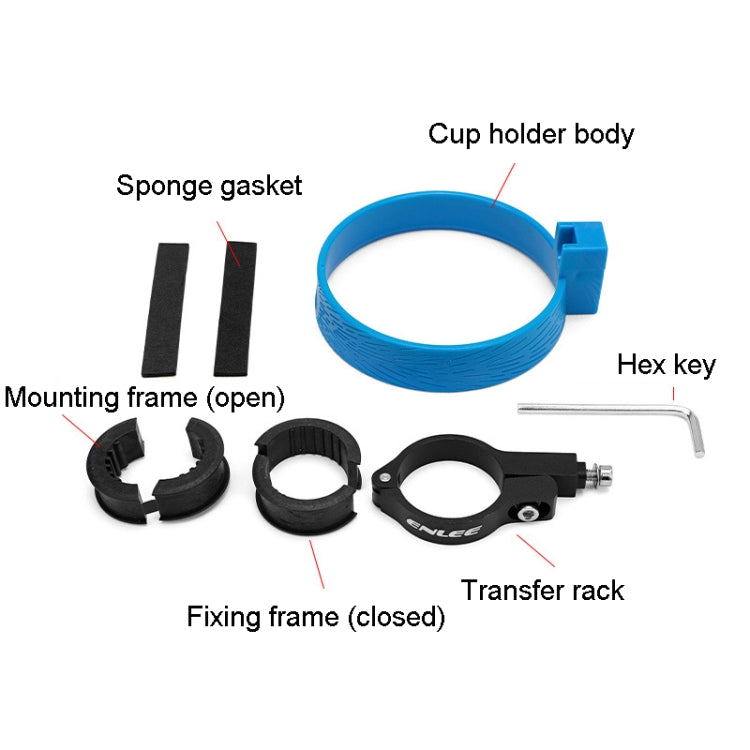 ENLEE KF-2.0 Bicycle Coffee Cup Bracket Stroller Bottle Carrier Tea Kettle Mug Holder(Dark Blue)