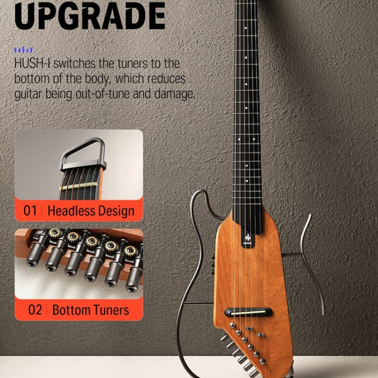 DONNER Smart Headless Silent Guitar Travel Portable Detachable Acoustic Guitar, Style: Maple