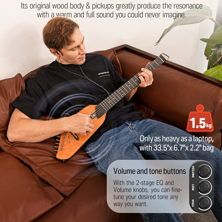 DONNER Smart Headless Silent Guitar Travel Portable Detachable Acoustic Guitar, Style: Maple