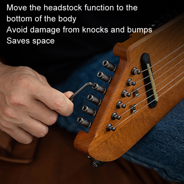DONNER Smart Headless Silent Guitar Travel Portable Detachable Acoustic Guitar, Style: Maple