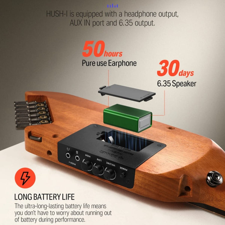 DONNER Smart Headless Silent Guitar Travel Portable Detachable Acoustic Guitar, Style: Maple