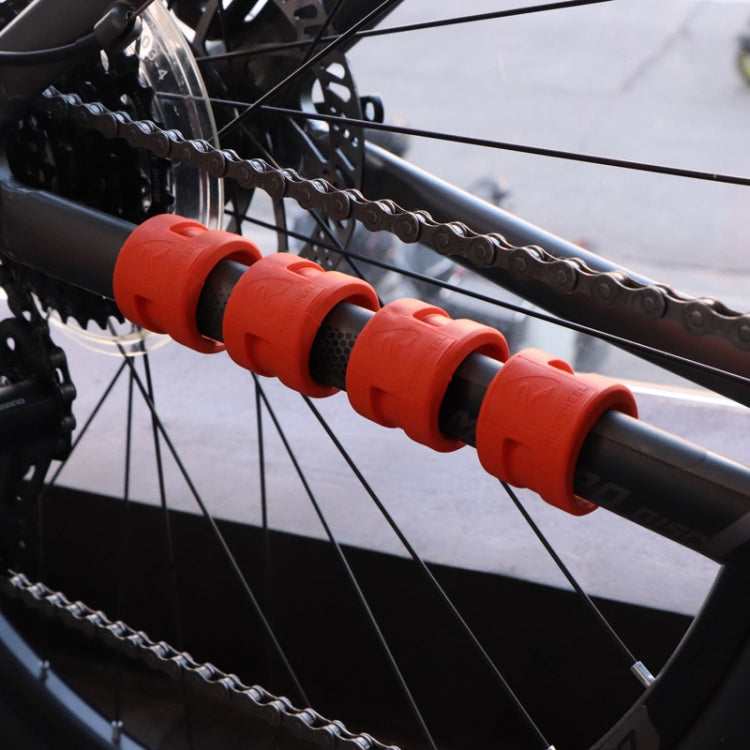ENLEE 4pcs /Set Mountain Bike Rear And Front Fork Bumper Rubber Protection Ring Cycling Chain Ring Gear(Blue)