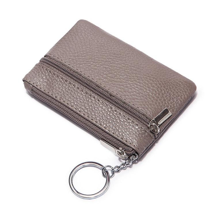 HUMERPAUL WX2010 Ladies Leather Mini Wallet Portable Coin Purse And Card Holder, Size: S(Gray)