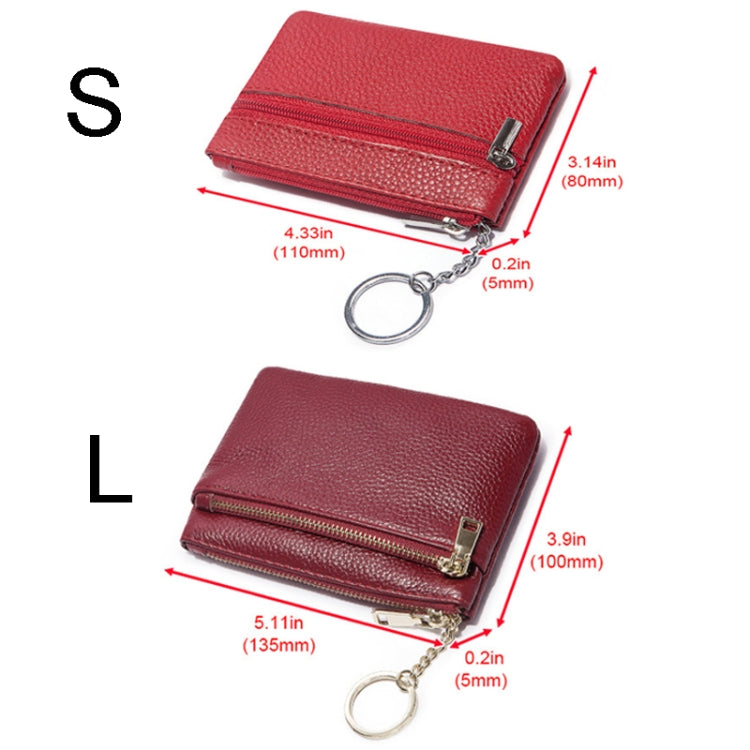HUMERPAUL WX2010 Ladies Leather Mini Wallet Portable Coin Purse And Card Holder, Size: S(Red)
