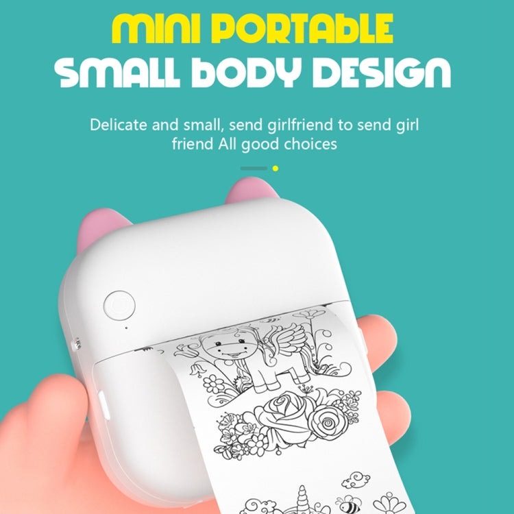 C26 Mini Portable Bluetooth Photo Label Thermal Printer, Spec: Pink+5 Paper