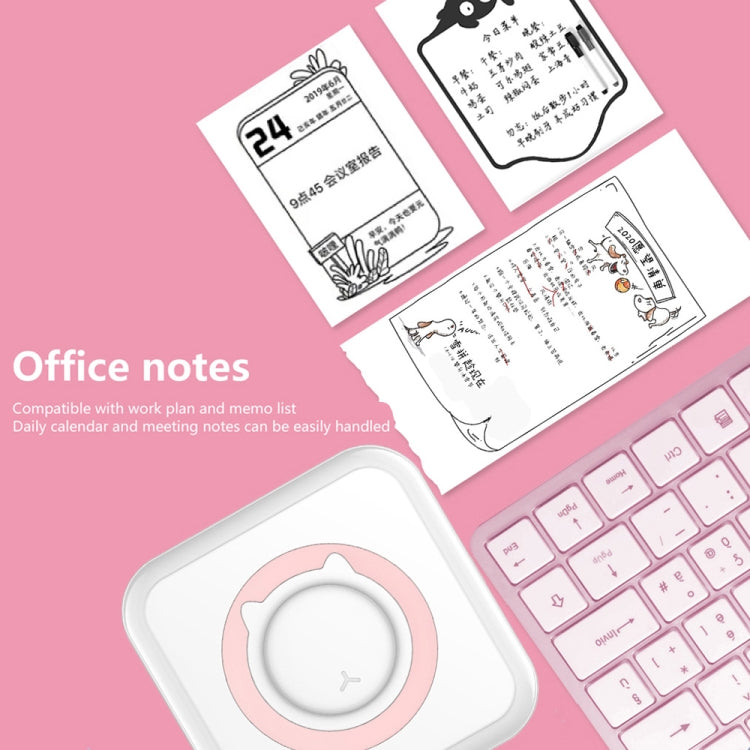 C15 Mini Student Bluetooth Inkless Photo Label Thermal Printer, Spec: Pink+5 Paper