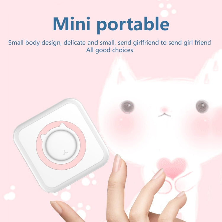 C15 Mini Student Bluetooth Inkless Photo Label Thermal Printer, Spec: Pink+5 Stickers+5 Paper+3 Color Paper