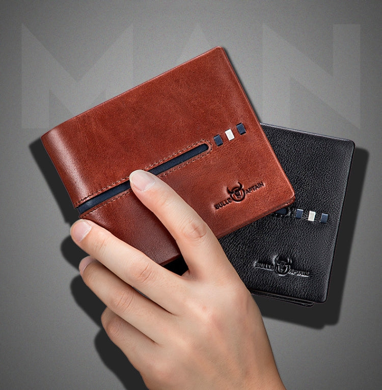 BULL CAPTAIN 0200 Large-capacity First-layer Cowhide Multi-card Slot Wallet RFID Anti-theft Card Holder(Coffee)