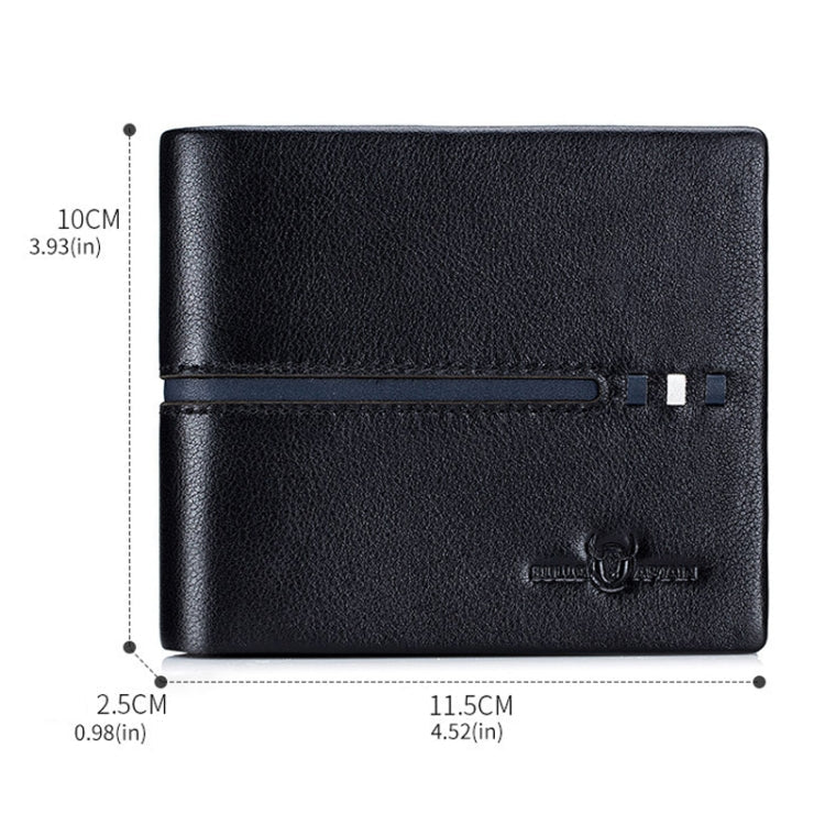 BULL CAPTAIN 0200 Large-capacity First-layer Cowhide Multi-card Slot Wallet RFID Anti-theft Card Holder(Coffee)