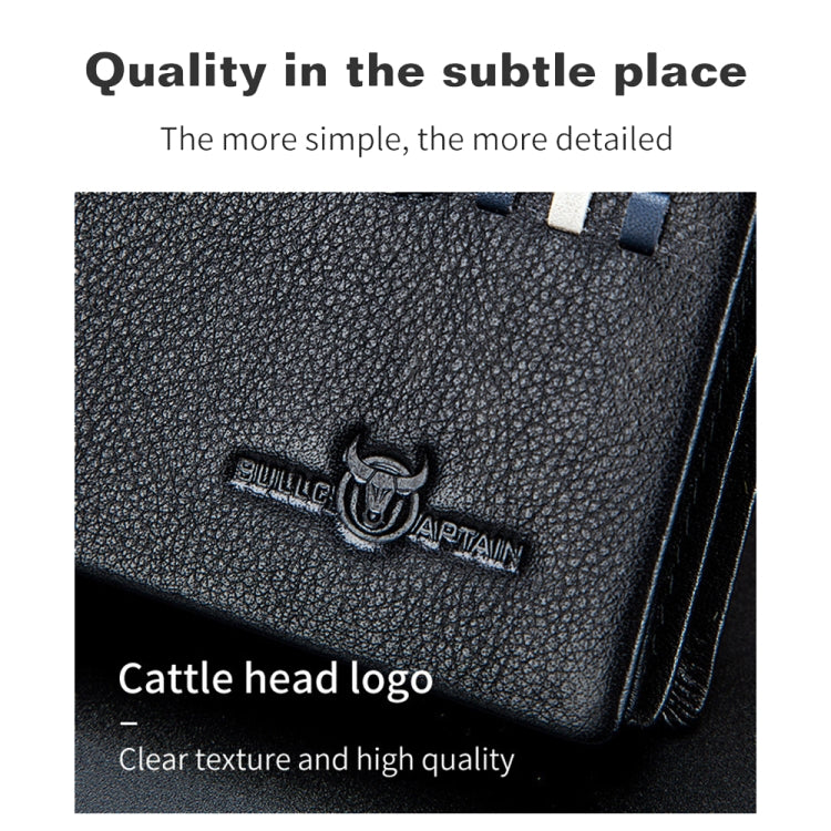 BULL CAPTAIN 0200 Large-capacity First-layer Cowhide Multi-card Slot Wallet RFID Anti-theft Card Holder(Coffee)