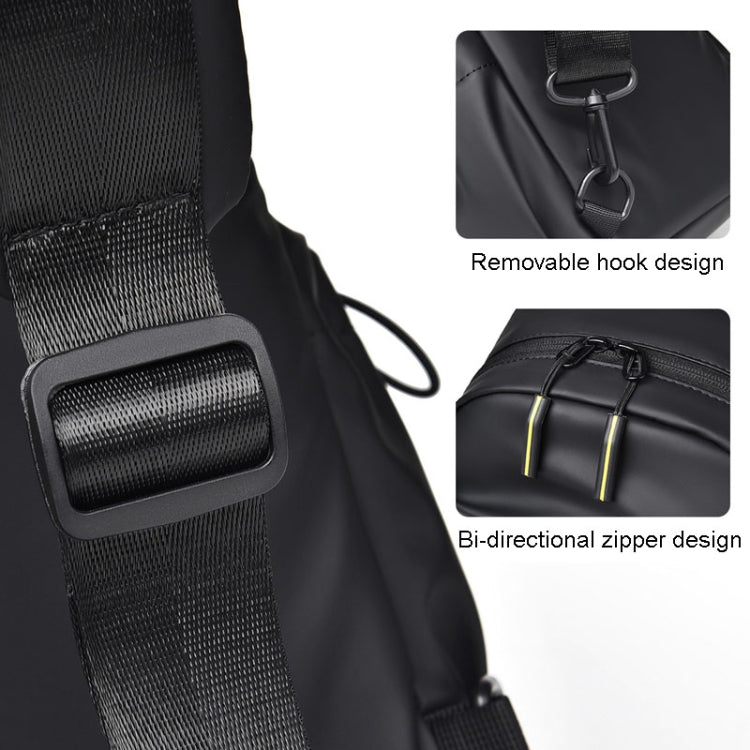 WEIXIER 2122 Casual Single-Shoulder Crossbody Chest Bag Large Capacity Waterproof Motorcycle Bag(Black)