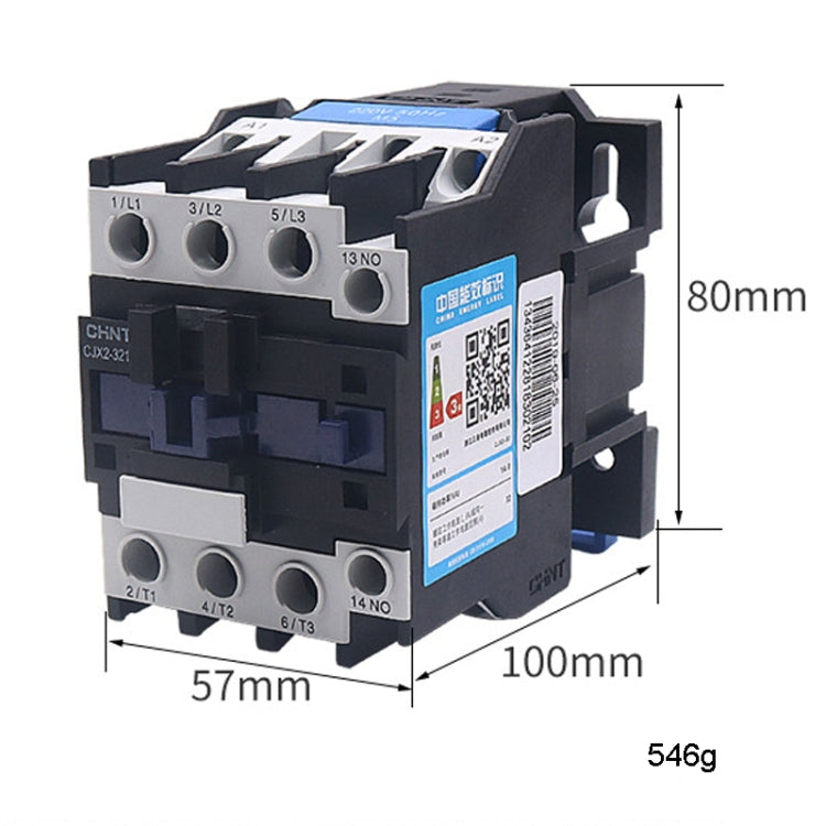 CHNT CJX2-3201 32A 220V Silver Alloy Contacts Multi-Purpose Single-Phase AC Contactor