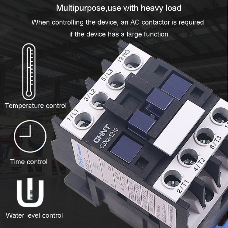 CHNT CJX2-2510 25A 220V Silver Alloy Contacts Multi-Purpose Single-Phase AC Contactor
