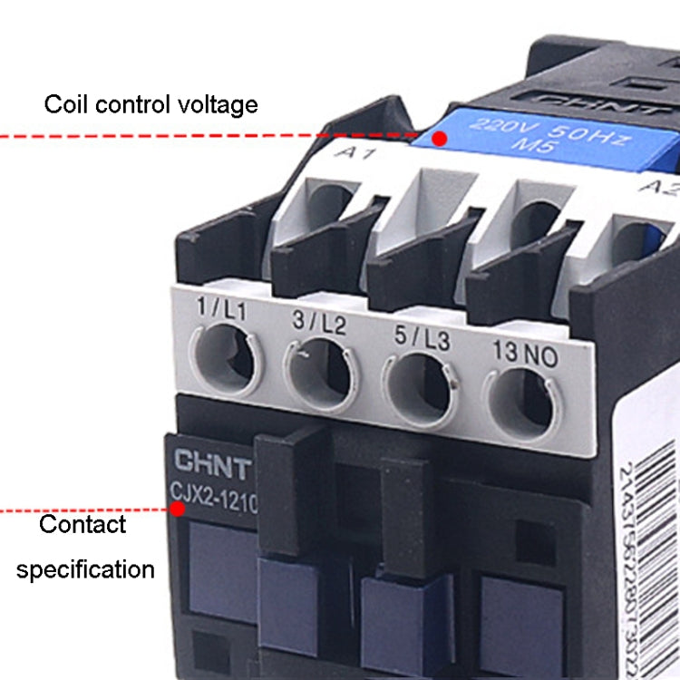 CHNT CJX2-0910 9A 220V Silver Alloy Contacts Multi-Purpose Single-Phase AC Contactor
