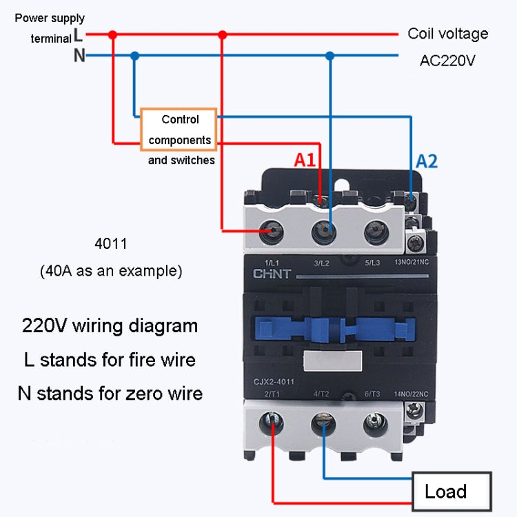 CHNT CJX2-1801 18A 220V Silver Alloy Contacts Multi-Purpose Single-Phase AC Contactor