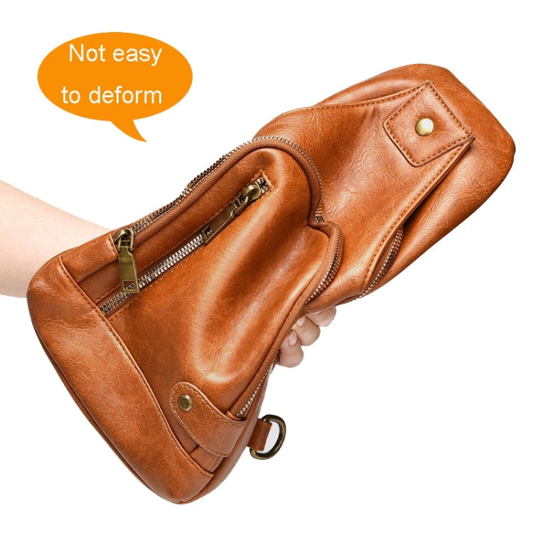 WEIXIER X326 Single Shoulder Crossbody Chest Bag Multifunctional Motorcycle Sports Backpack(Light Brown)