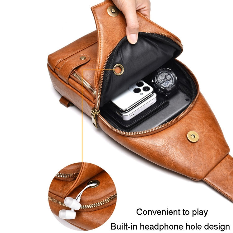 WEIXIER X326 Single Shoulder Crossbody Chest Bag Multifunctional Motorcycle Sports Backpack(Light Brown)