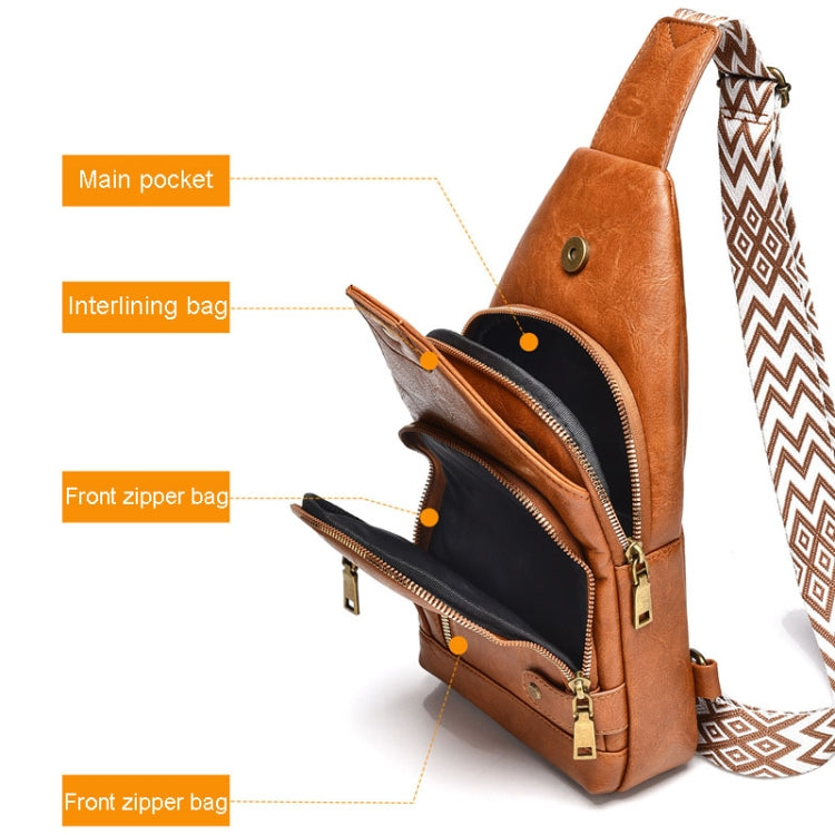 WEIXIER X326 Single Shoulder Crossbody Chest Bag Multifunctional Motorcycle Sports Backpack(Light Brown)