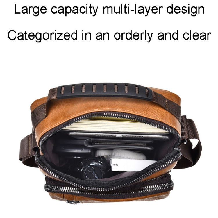 WEIXIER D288 Large Capacity Casual Crossbody Bag Business Waterproof Single Shoulder Packs(Light Brown)