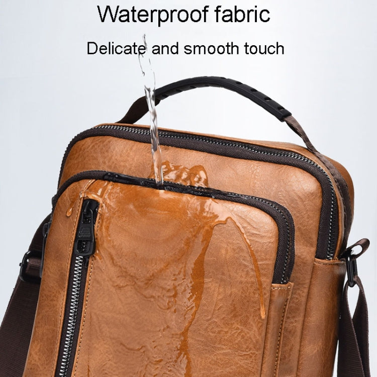 WEIXIER D288 Large Capacity Casual Crossbody Bag Business Waterproof Single Shoulder Packs(Light Brown)