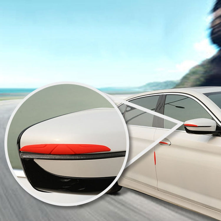 SHANSHI 6pcs /Pack 7753 Car Door Anti-Collision Silicone Strip Bumper Mirror Thickening Decorative Stickers(Red)