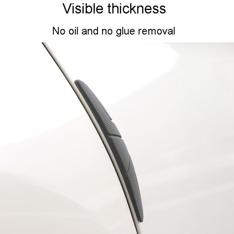 SAHNSHI 4pcs /Pack 7755 Car Door Anti-Collision Silicone Strip Bumper Mirror Thickening Decorative Stickers(Black)