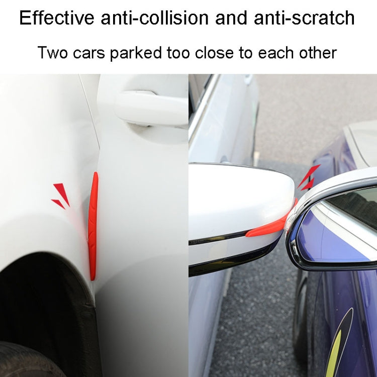 SAHNSHI 4pcs /Pack 7755 Car Door Anti-Collision Silicone Strip Bumper Mirror Thickening Decorative Stickers(Black)