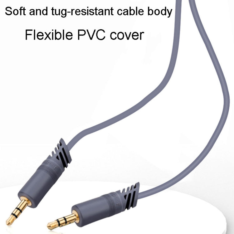 JINGHUA A240 3.5mm Male To Male Audio Cable Cell Phone Car Stereo Microphone Connection Wire, Size: 3m(Gray)