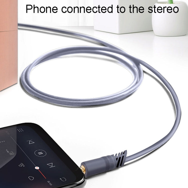 JINGHUA A240 3.5mm Male To Male Audio Cable Cell Phone Car Stereo Microphone Connection Wire, Size: 5m(Gray)