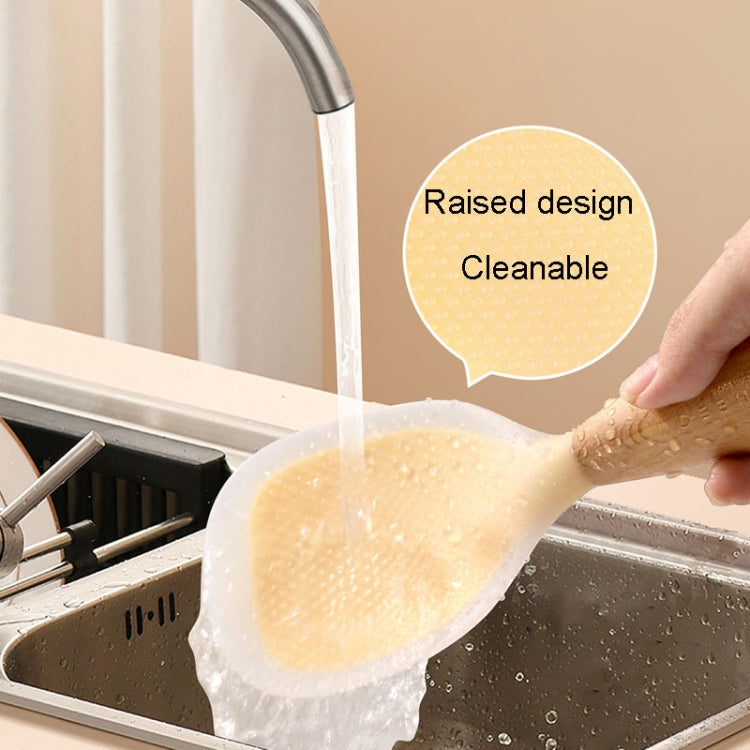 Kacheeg Household Food Grade Standing Non-Stick Rice Ladle Rice Cooker Spoon(Yellow)
