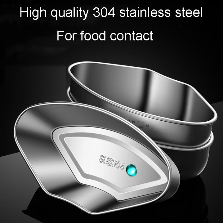 Kacheeg Stainless Steel Fan-Shaped Steamer Tray Household Childrens Supplementary Food Steampak, Specification: Medium Steamed Box+Cover