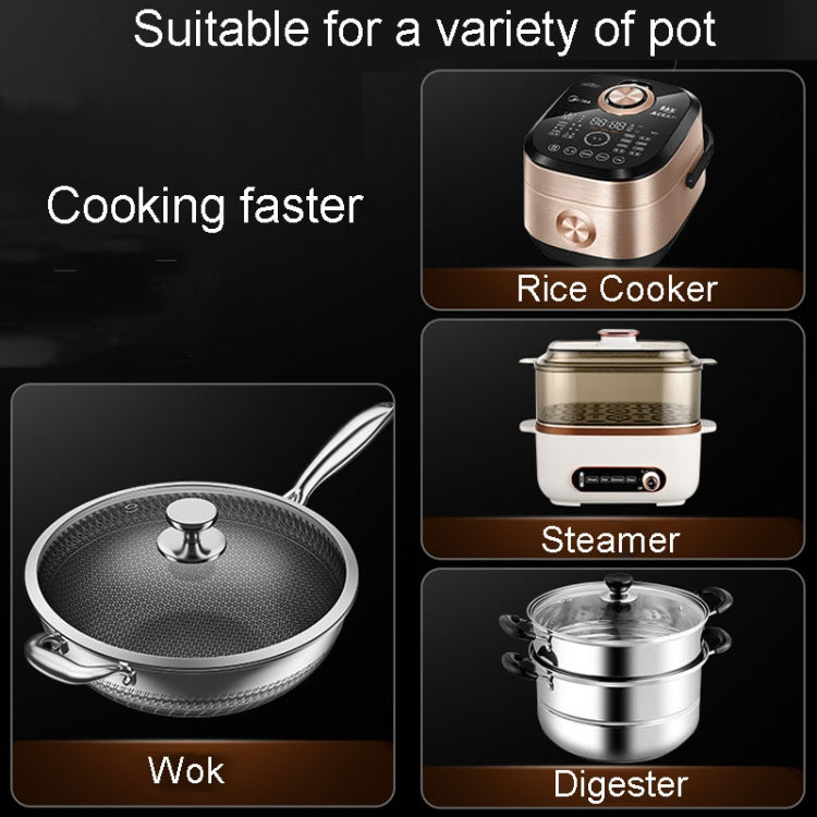 Kacheeg Stainless Steel Fan-Shaped Steamer Tray Household Childrens Supplementary Food Steampak, Specification: Large Steamed Box+PP Cover