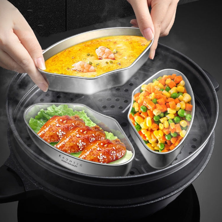 Kacheeg Stainless Steel Fan-Shaped Steamer Tray Household Childrens Supplementary Food Steampak, Specification: Large Steamed Box