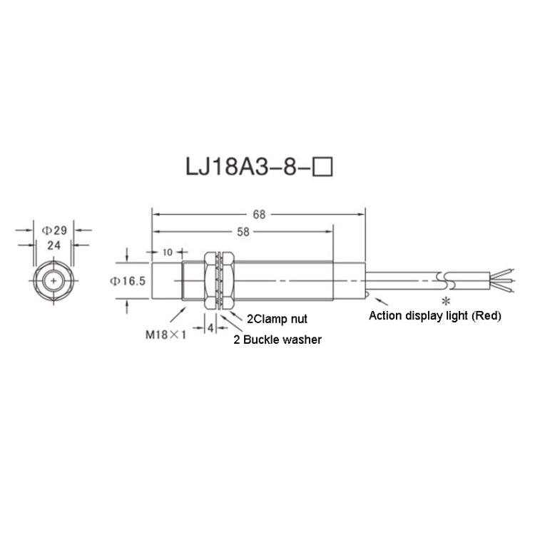 OMCH LJ18A3-8-Z/BX DC NPN 3-Wire Normally Open Sensors Inductive M18 Proximity Switch