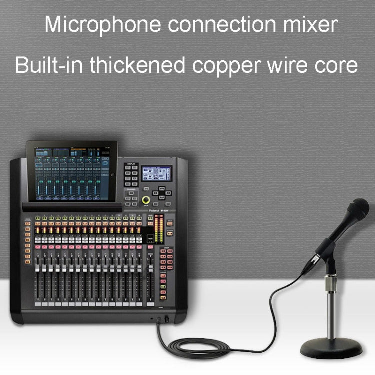 JINGHUA 6.5 Male To Female XLR Audio Cable 6.35 Three Core Balanced Microphone Mixer, Size: 5m(Black)