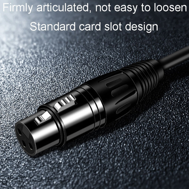 JINGHUA 6.5 Male To Female XLR Audio Cable 6.35 Three Core Balanced Microphone Mixer, Size: 3m(Black)