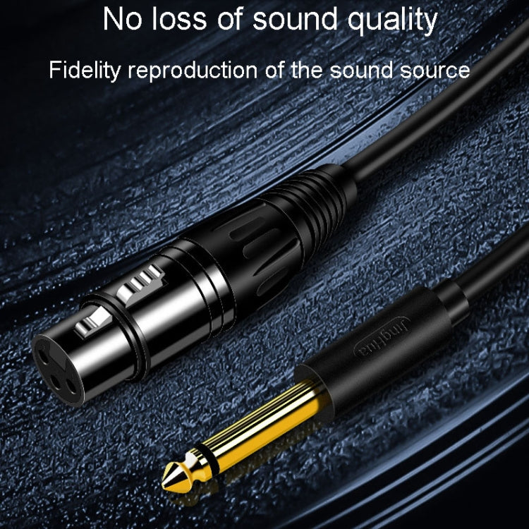 JINGHUA 6.5 Male To Female XLR Audio Cable 6.35 Three Core Balanced Microphone Mixer, Size: 3m(Black)