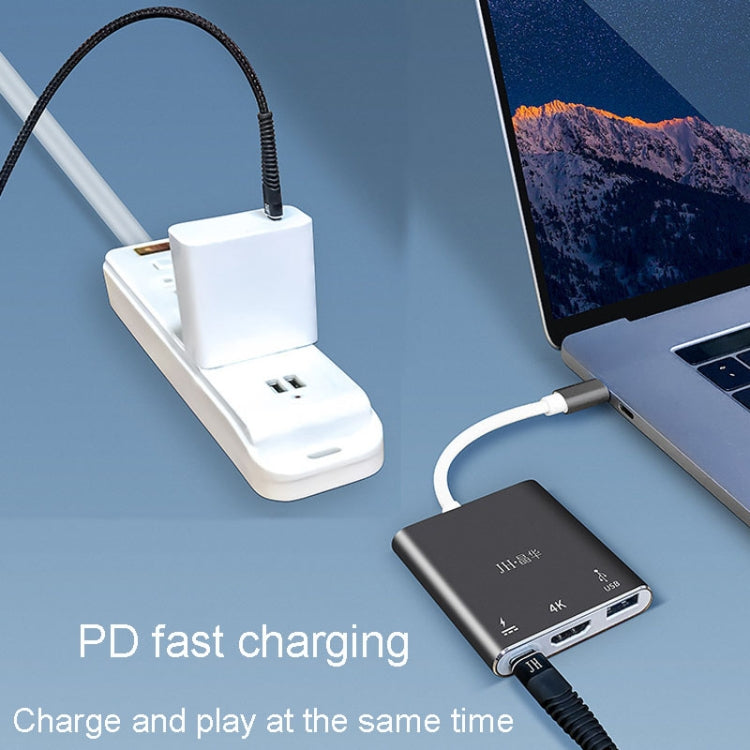 JINGHUA Z321 Multifunctional HUB Docking Station Converter, Interface: Type-C To HDMI+PD+USB