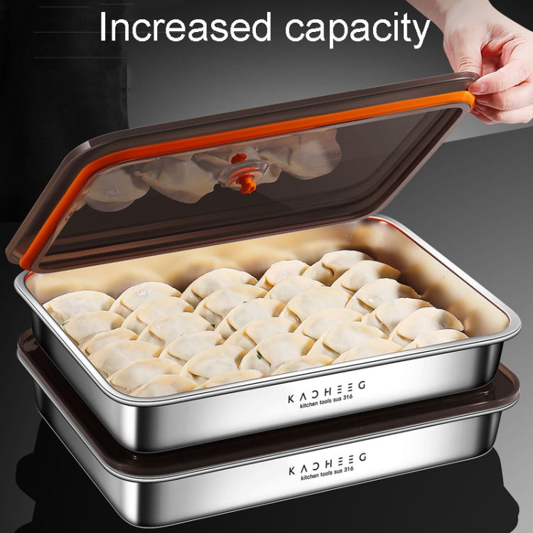 Kacheeg Refrigerator Dumpling Storage Box Home Use Wonton Freezer Organizer, Style: 304 Steel
