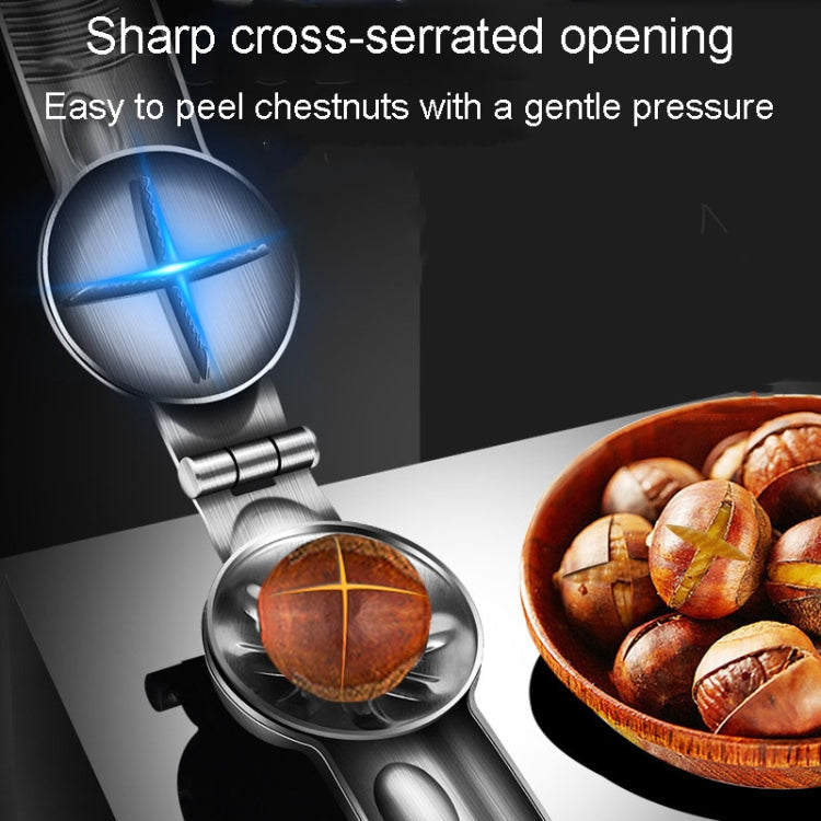 Kacheeg 304 Stainless Steel Chestnut Opener Cross Opening Chestnut Shelling Peeler With 2 Steel Fingers, Style: Classical Model