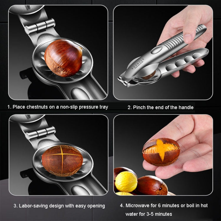 Kacheeg 304 Stainless Steel Chestnut Opener Cross Opening Chestnut Shelling Peeler With 2 Steel Fingers, Style: Classical Model