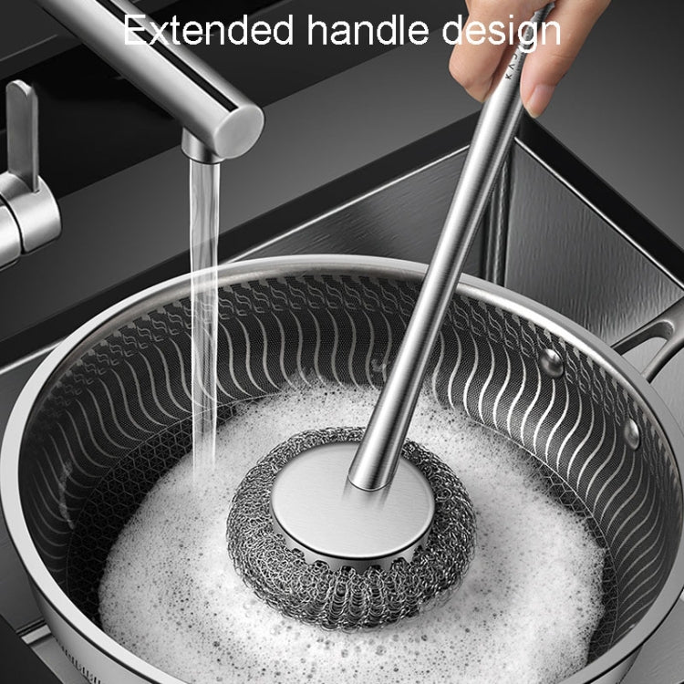 Kacheeg 304 Stainless Steel Pot Brush Kitchen Cleaning And Dishwashing Tools, Style: Short