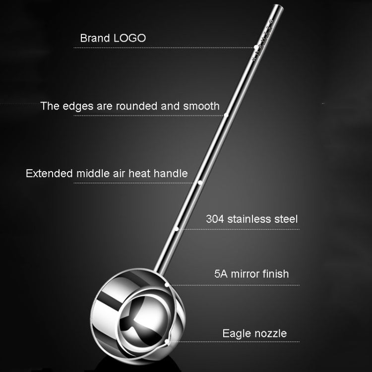 Kacheeg Stainless Steel Hot Oil Skillet Kitchen Small Oil Pouring Spoon, Style: 304 Single Layer Steel
