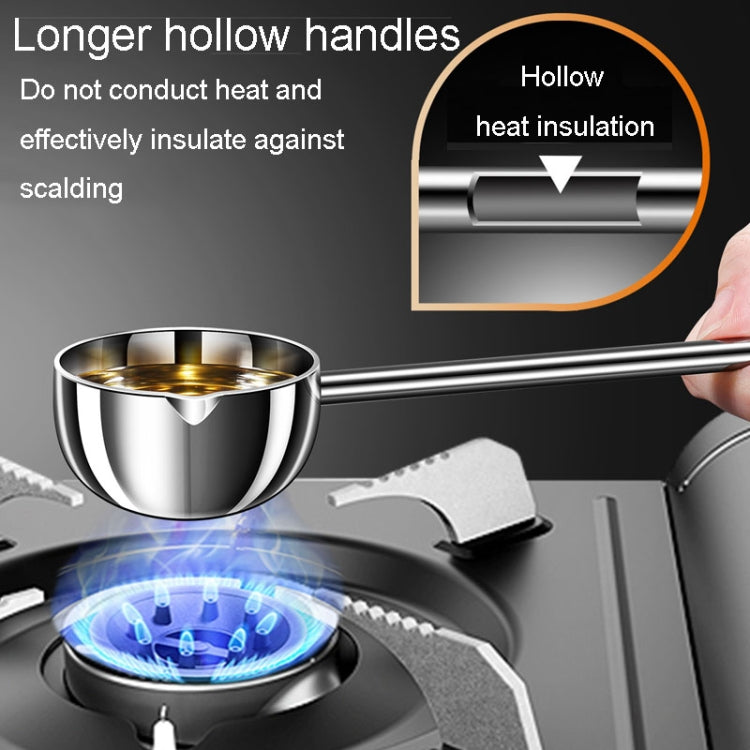 Kacheeg Stainless Steel Hot Oil Skillet Kitchen Small Oil Pouring Spoon, Style: Glossy